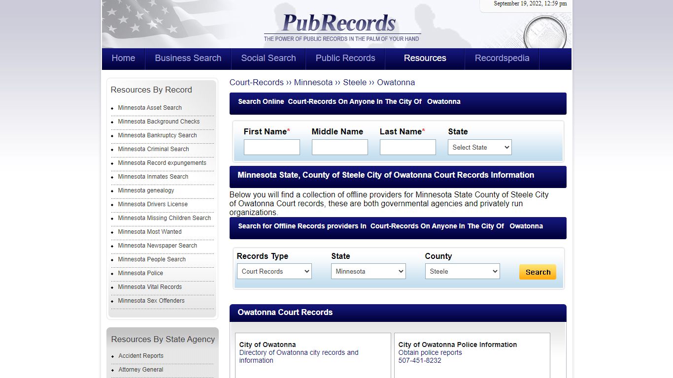 Owatonna, Steele County, Minnesota Court Records - Pubrecords.com